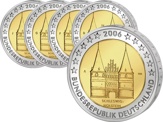 2 euros République fédérale d'Allemagne Schleswig-Holstein Holsten Gate 2006 État neuf (A-J)