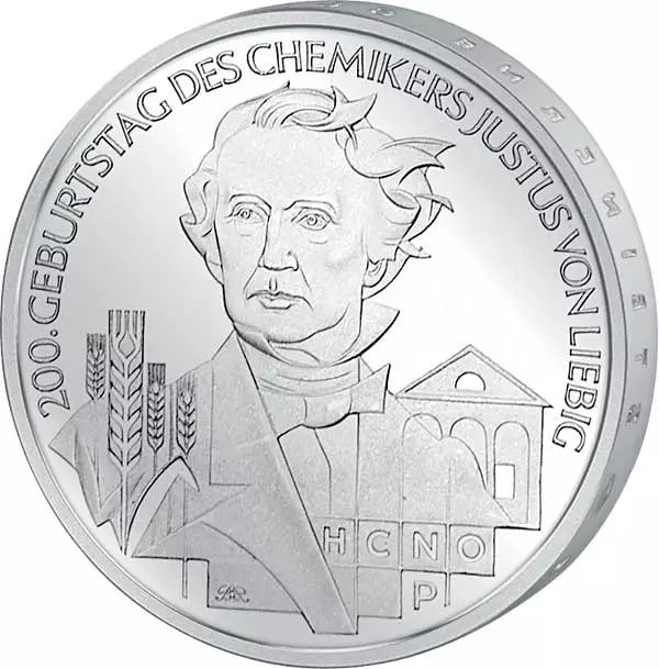 10 euros République fédérale d'Allemagne 200e anniversaire de Justus Liebig 2003 Épreuve (J)