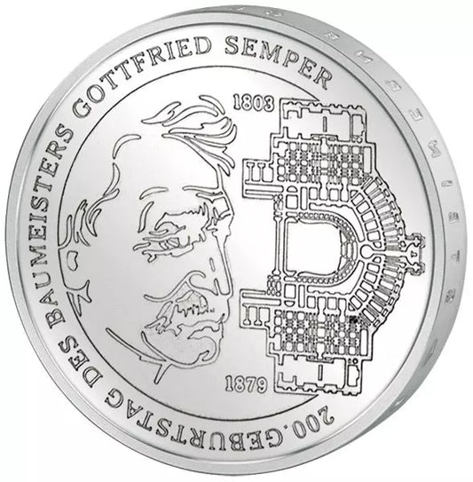 10 euros République fédérale d'Allemagne 200e anniversaire de Gottfried Semper 2003 Épreuve (G)