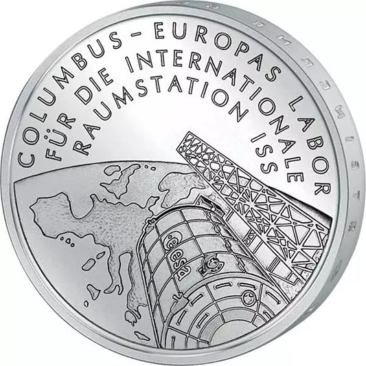 Pièce de 10 euros d'Allemagne, Columbus, Station spatiale internationale (ISS), 2004, état neuf