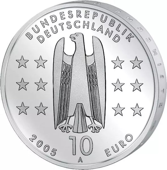 Pièce de 10 euros, République fédérale d'Allemagne, 1200e anniversaire de Magdebourg, 2005, état neuf