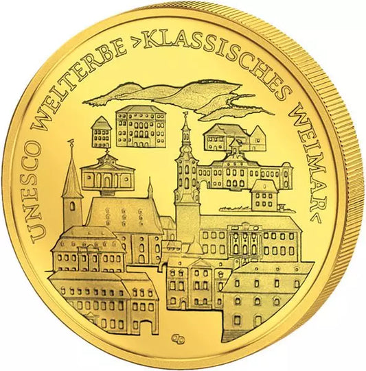 Pièce de 100 euros, République fédérale d'Allemagne, site du patrimoine mondial de l'UNESCO, Weimar classique, 2006, état neuf