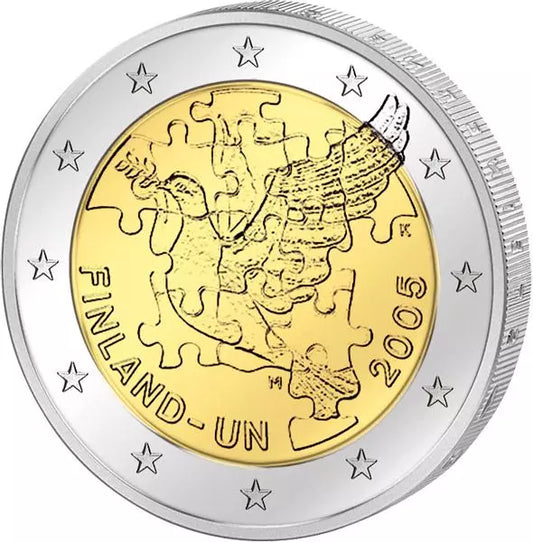 2 euros Finlande 50 ans d'adhésion à l'ONU 2005
