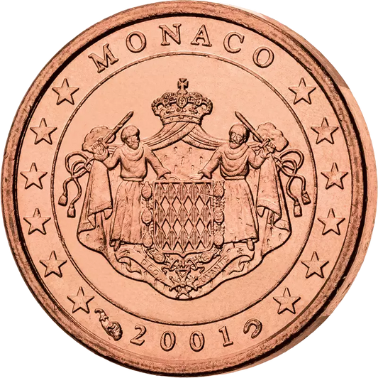 Coffret de pièces de monnaie en euros de Monaco 2001