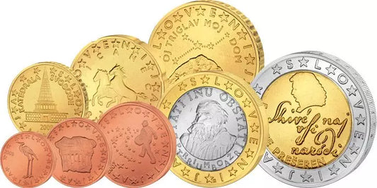 Ensemble de pièces de monnaie slovènes en euros