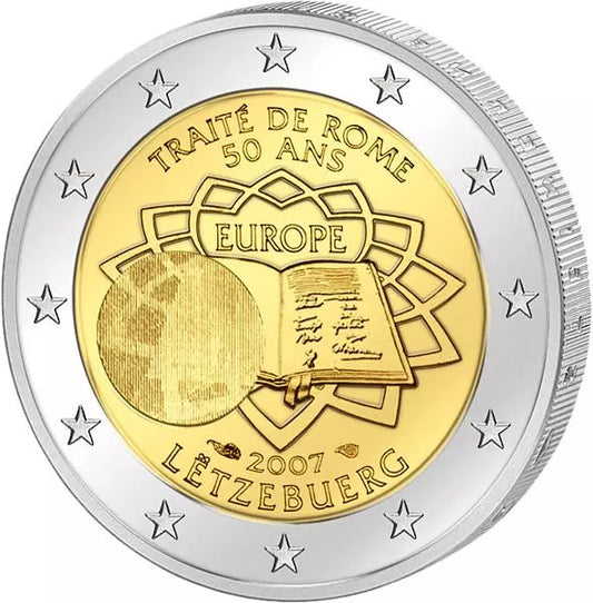 Pièce de 2 euros « Traités de Rome », émission conjointe, état neuf, Luxembourg