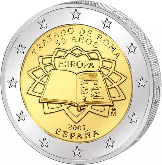 2 Traités romains en euros, édition conjointe, état neuf, Espagne
