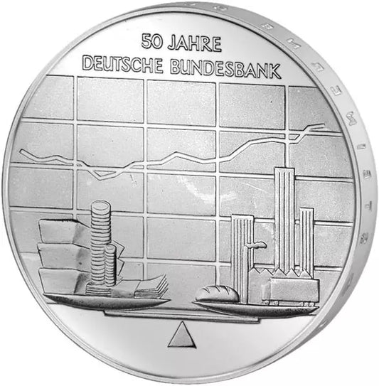 Pièce de 10 euros République fédérale d'Allemagne 50 ans de la Banque fédérale allemande 2007 Preuve