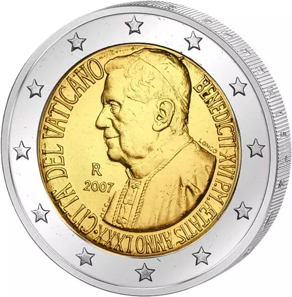 2 euros au Vatican pour le 80e anniversaire de Benoît XVI. 2007