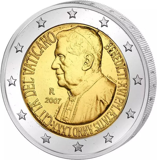 2 euros au Vatican pour le 80e anniversaire de Benoît XVI. 2007
