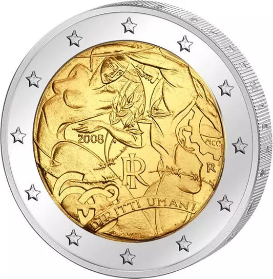 2 euros Italie 60 ans de droits de l'homme 2008