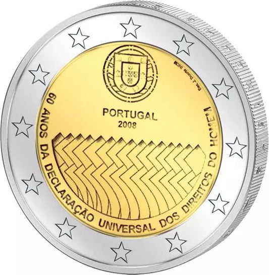 2 euros Portugal 60 ans de droits de l'homme 2008