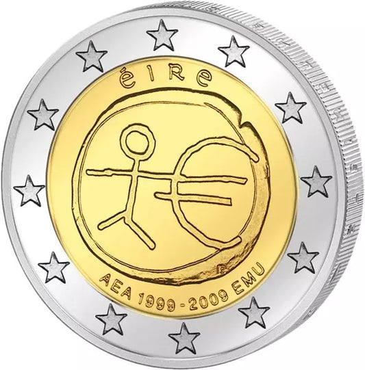 Pièce de 2 euros, 10 ans, émission conjointe WWU, état neuf, Irlande