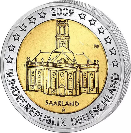 5 x 2 euros République fédérale de la Sarre Église Saint-Louis 2009
