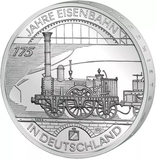10 euros République fédérale d'Allemagne 175 ans de chemins de fer en Allemagne 2010 Preuve