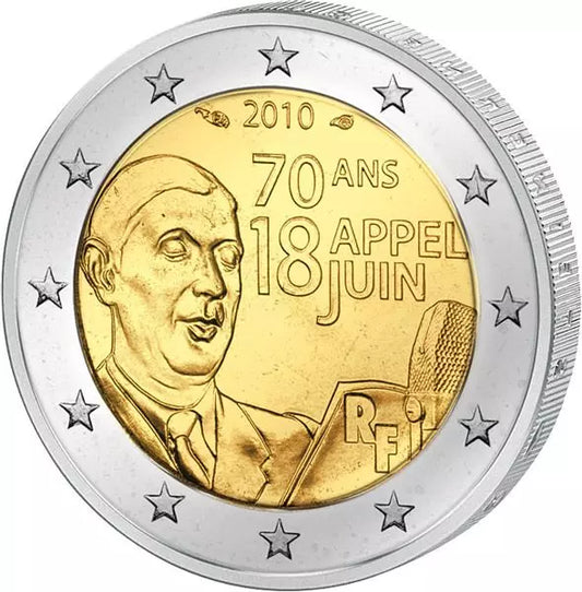 2 euros France Charles de Gaulle 2010
