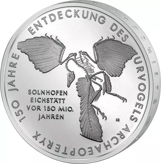 10 euros République fédérale d'Allemagne 150e anniversaire de la découverte de l'oiseau primitif Archaeopteryx 2011 Preuve