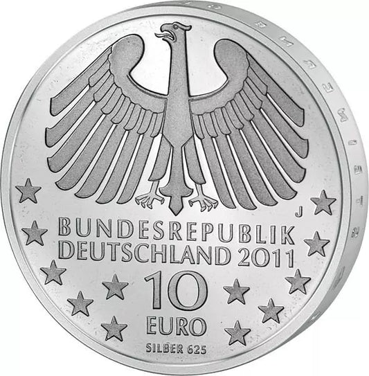 Pièce de 10 euros République fédérale d'Allemagne 100 ans du tunnel de l'Elbe à Hambourg 2011