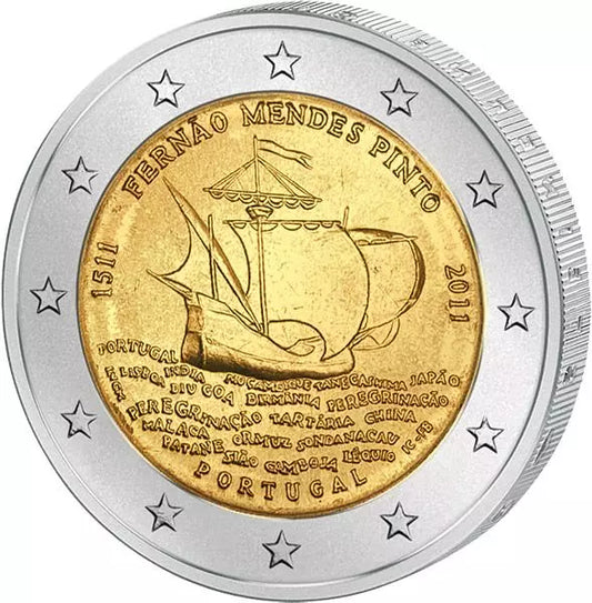2 Euro Portugal 500ème anniversaire Fernao M. Pinto 2011 état neuf