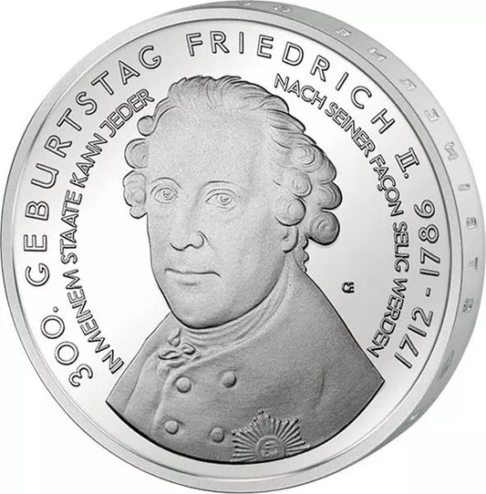 10 euros République fédérale d'Allemagne 300e anniversaire de Frédéric le Grand 2012 Épreuve