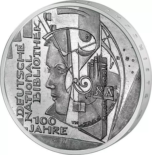 Pièce de 10 euros République fédérale d'Allemagne 100 ans de la Bibliothèque nationale allemande 2012 État neuf