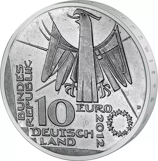 Pièce de 10 euros République fédérale d'Allemagne 100 ans de la Bibliothèque nationale allemande 2012 État neuf