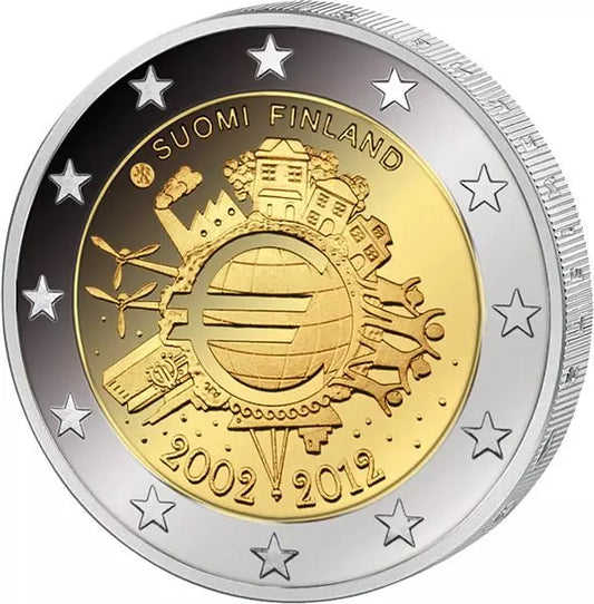 2 euros Finlande 10 ans de l'euro Émission commune de tous les pays 2012 Épreuve