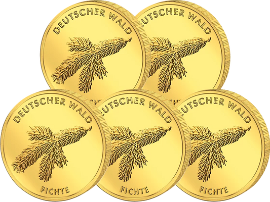 5x20 Euro BRD Épicéa des forêts allemandes 2012 État excellent à neuf (A - J)