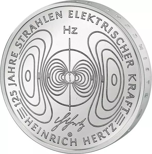 Pièce de 10 euros, République fédérale d'Allemagne, Heinrich Hertz, 125 ans de rayonnement électrique, 2013, état neuf