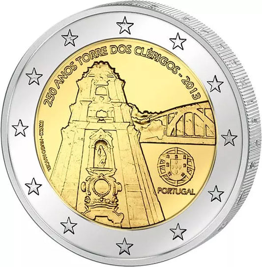 2 euros Portugal 250ème Anniversaire du Clocher des Clérigos 2013