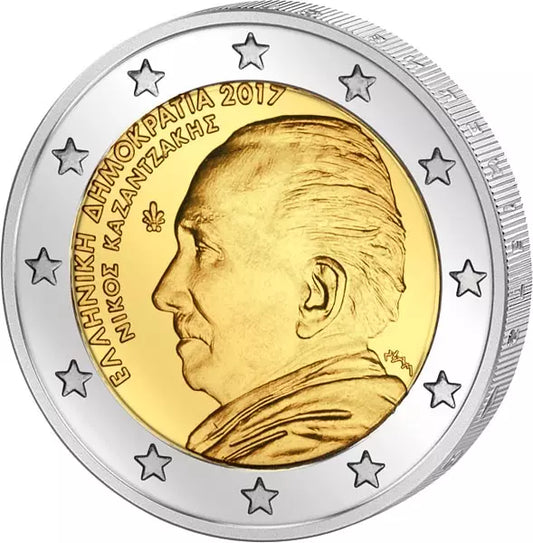 2 euros Grèce Nikos Kazantzakis 2017 État neuf sous blister