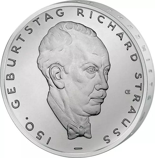 Pièce commémorative de 10 euros, République fédérale d'Allemagne, 150e anniversaire de Richard Strauss, 2014, qualité Fleur de Coin