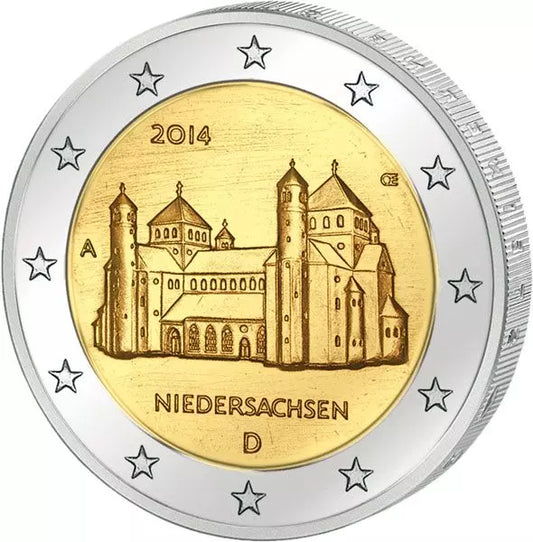 2 euros République fédérale d'Allemagne Basse-Saxe Église Saint-Michel Hildesheim 2014 État neuf