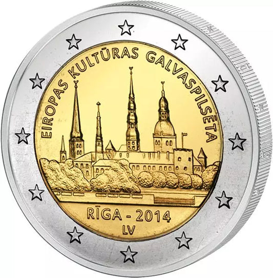 2 euros Lettonie Riga Capitale européenne de la culture 2014