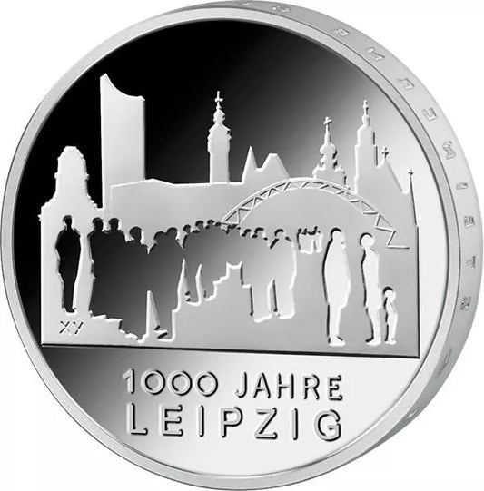 Pièce commémorative de 10 euros, République fédérale d'Allemagne, millénaire de Leipzig, 2015, épreuve