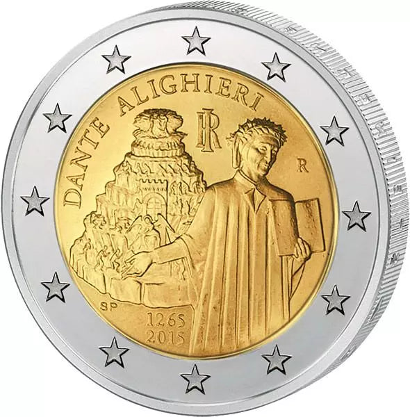 2 euros Italie 750ème anniversaire de Dante Alighieri 2015