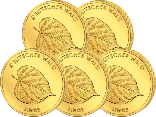 5 x 20 euros Allemagne Forêt allemande Tilleul 2015 État neuf (A - J)