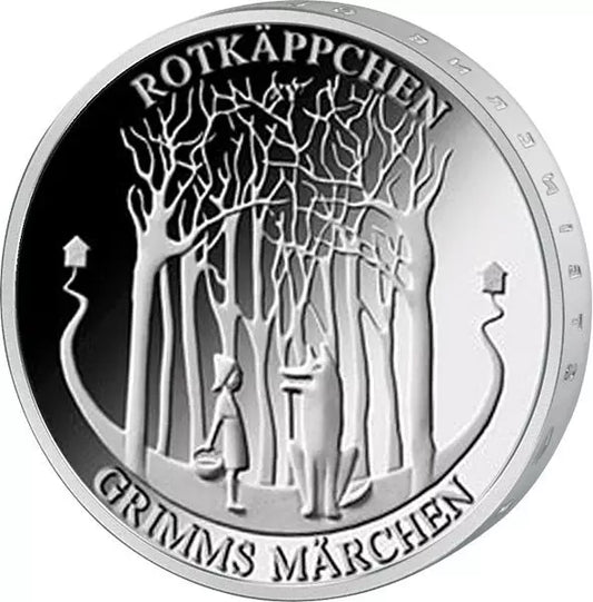Pièce de 20 euros d'Allemagne, Contes de Grimm, Le Petit Chaperon rouge, 2016, état neuf
