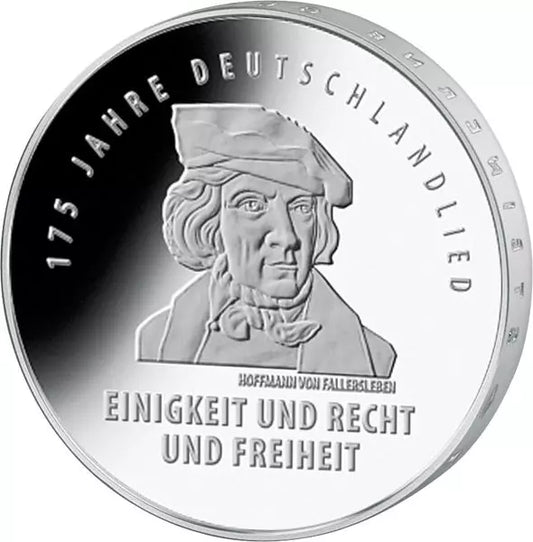 Pièce de 20 euros, République fédérale d'Allemagne, 175e anniversaire de l'hymne national allemand, 2016, état neuf