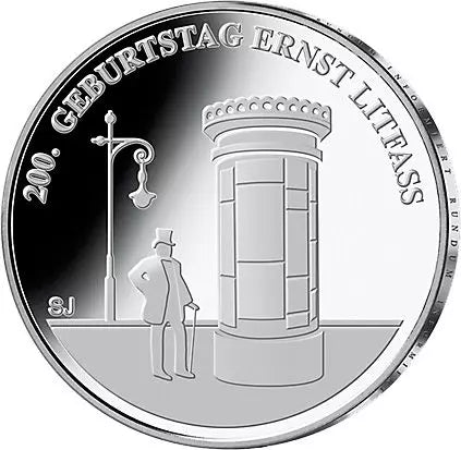 Pièce de 20 euros, Allemagne, 200e anniversaire d'Ernst Litfaß, 2016, état neuf