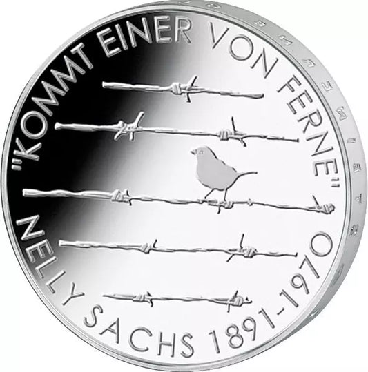 Pièce de 20 euros, Allemagne, commémorant le 125e anniversaire de Nelly Sachs (2016), en état neuf.