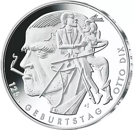 Pièce de 20 euros Allemagne 125e anniversaire Otto Dix 2016 Preuve