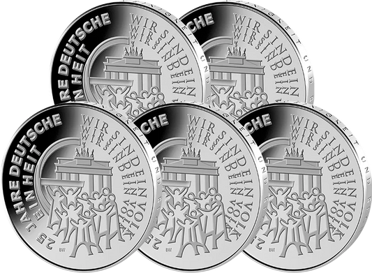 25 euros République fédérale d'Allemagne 25 ans d'unité allemande 2015 Preuve (A - J)