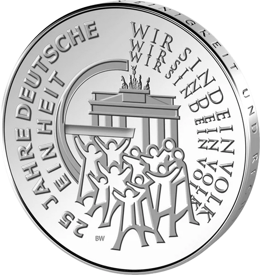 Pièce de 25 euros, République fédérale d'Allemagne, 25 ans d'unité allemande, 2015, état neuf