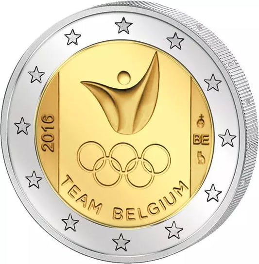 2 Euro Jeux Olympiques de Belgique à Rio de Janeiro 2016