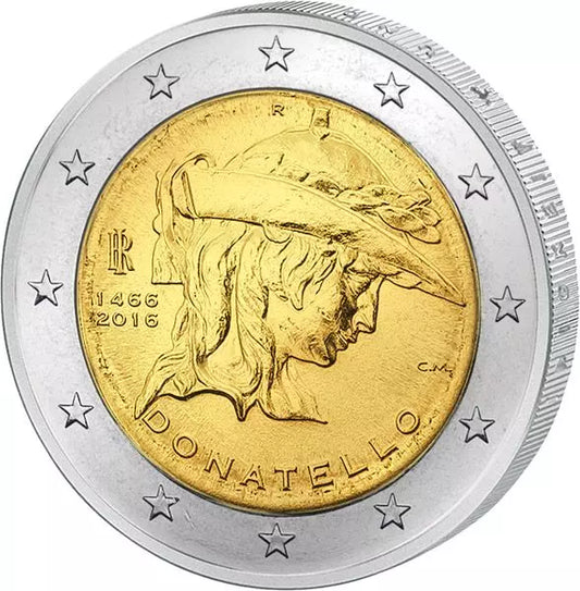 2 euros Italie 550e anniversaire de la mort de Donatello 2016