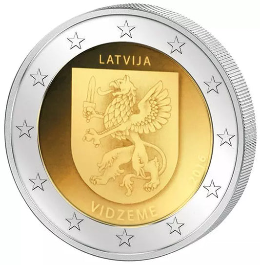 2 euros Lettonie Région Vidzeme 2016