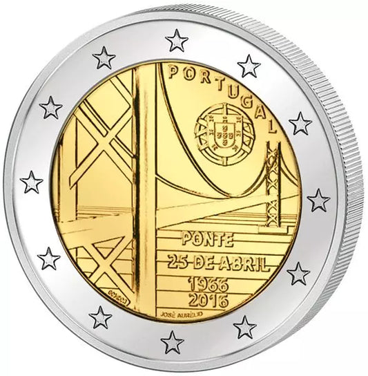2 euros Portugal 50e anniversaire du pont du 25 avril 2016
