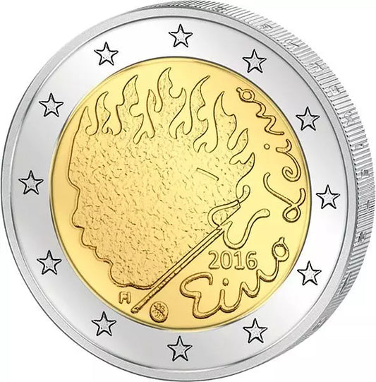 2 euros Finlande, 90e anniversaire de la mort d'Eino Leino, 2016