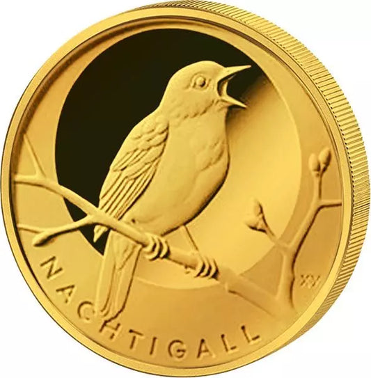 Pièce de 20 euros d'Allemagne, Oiseaux indigènes, Rossignol, 2016, État neuf